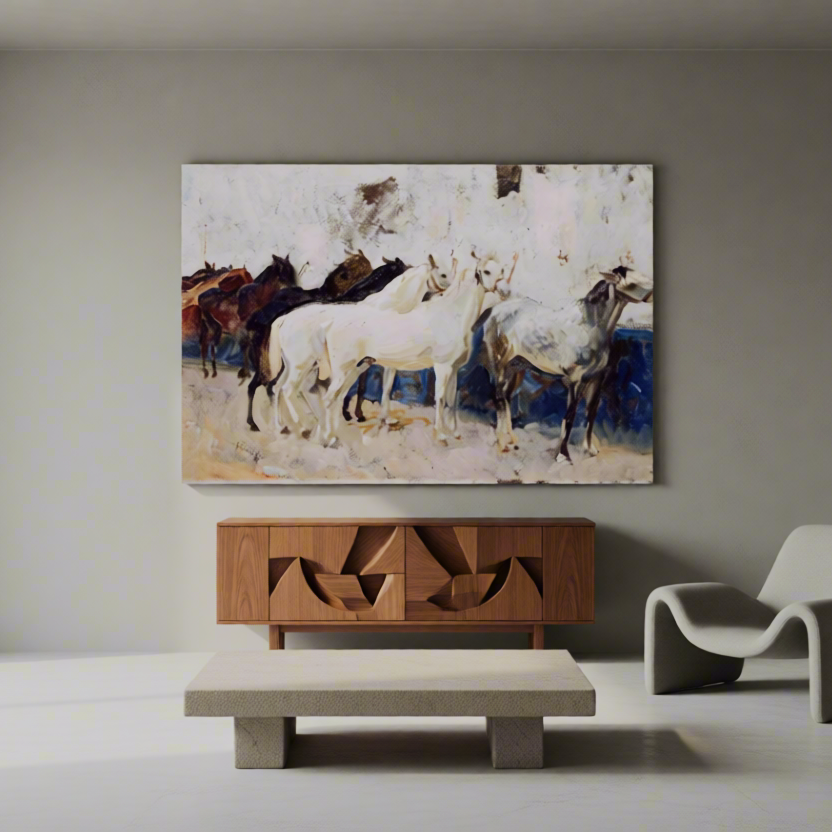 Canvas Print Horses at Palma – John Singer Sargent Poster | Dynamic Equestrian Scene Art