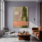 Canvas Print Soft Blush Minimalist Line Art Variation II | Contemporary Abstract Wall Art