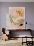 Canvas Print Watercolour Soft Blush Lines | Contemporary Abstract Wall Art