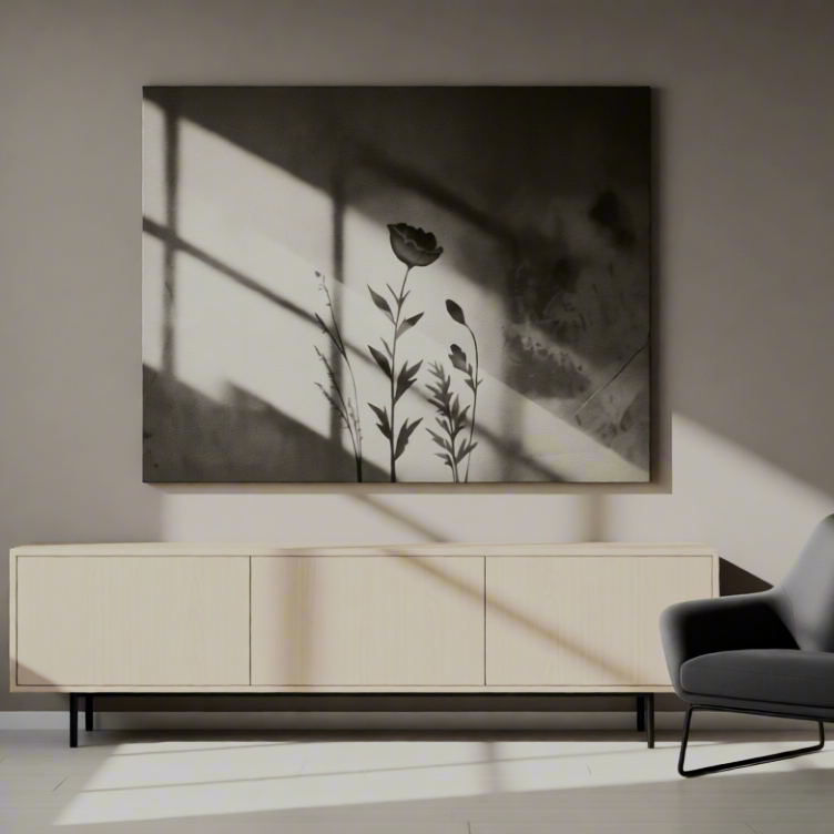 Canvas Print Floral Shadow Play | Botanical Wall Art