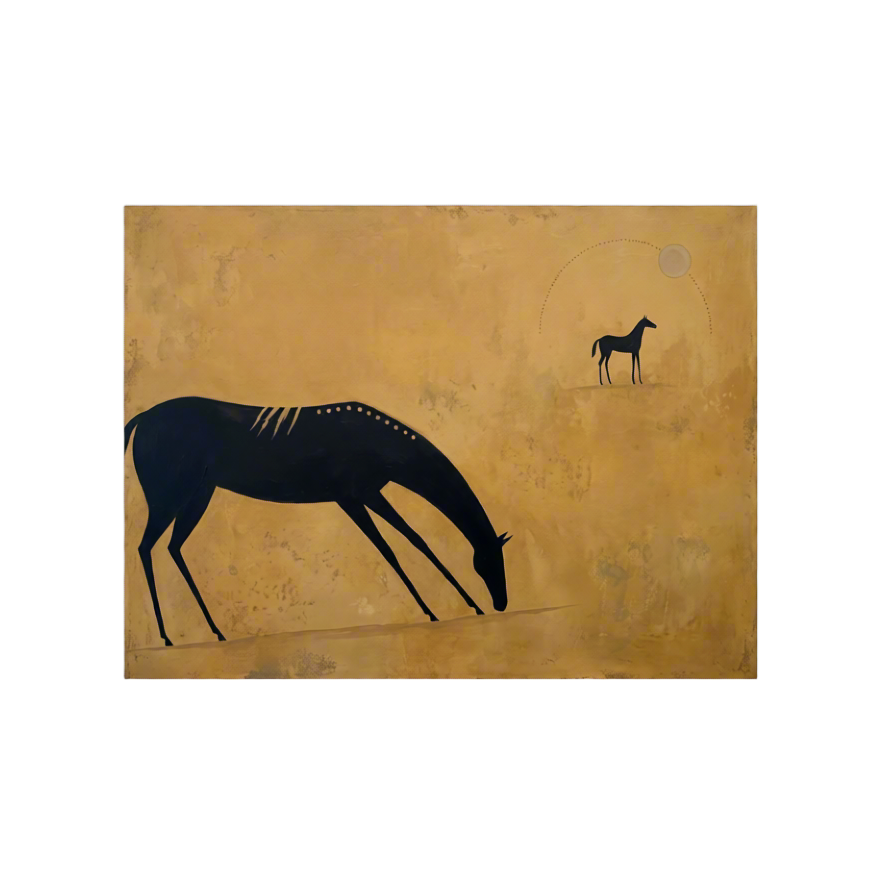 Canvas Print Grazing Horses | Equestrian Landscape Wall Art