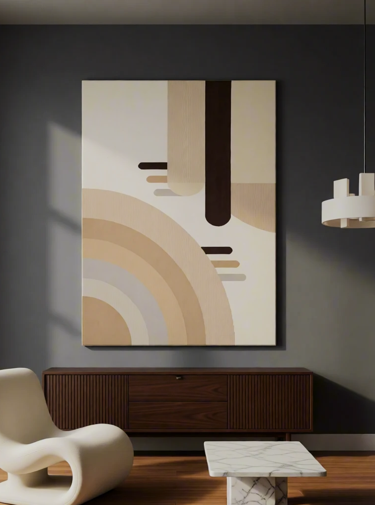 Canvas Print Beige Abstract | Contemporary Minimalist Wall Art