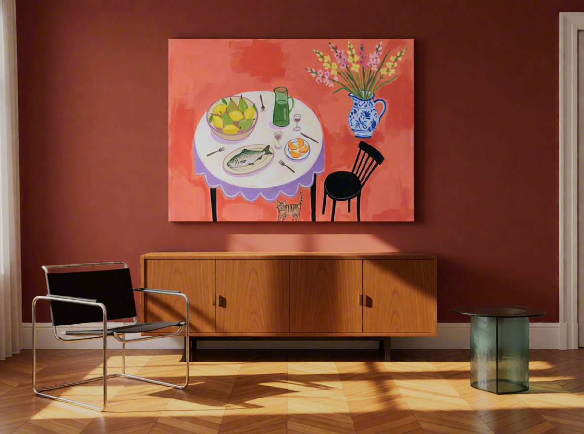 Canvas Print Colourful Dinner Table | Contemporary Still Life Wall Art