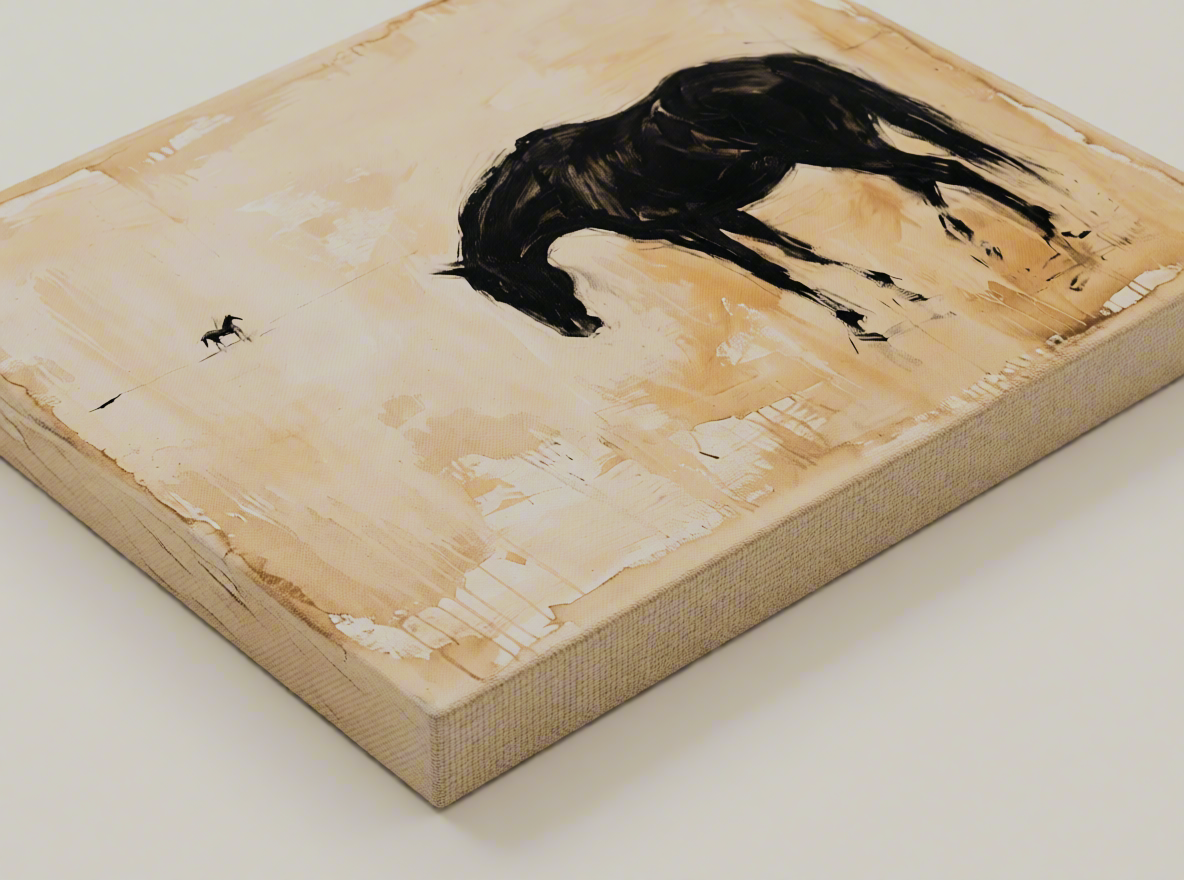 Canvas Print Black Horse | Equestrian Animal Wall Art