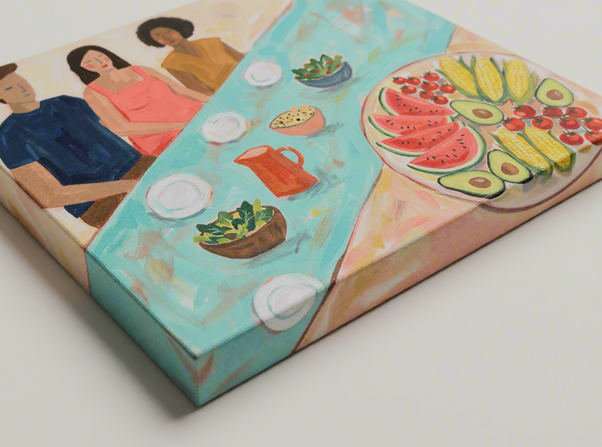 Canvas Print Fruit Platters Buffet | Contemporary Still Life Wall Art