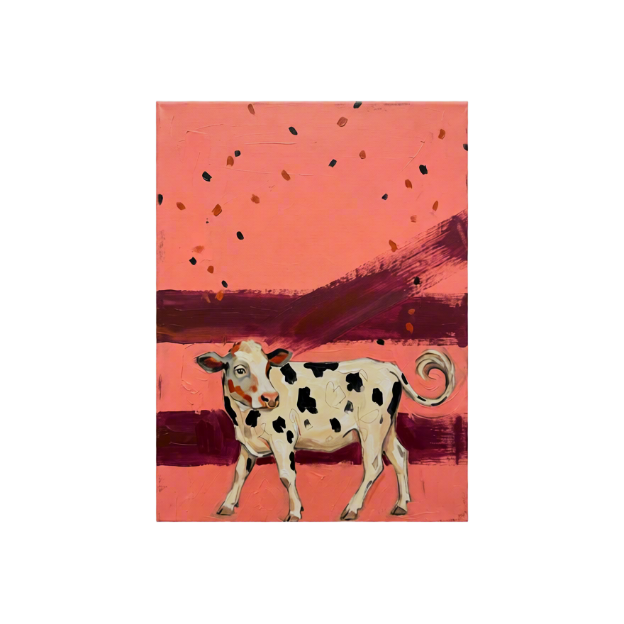 Canvas Print Spotted Cow | Farmhouse Animal Wall Art