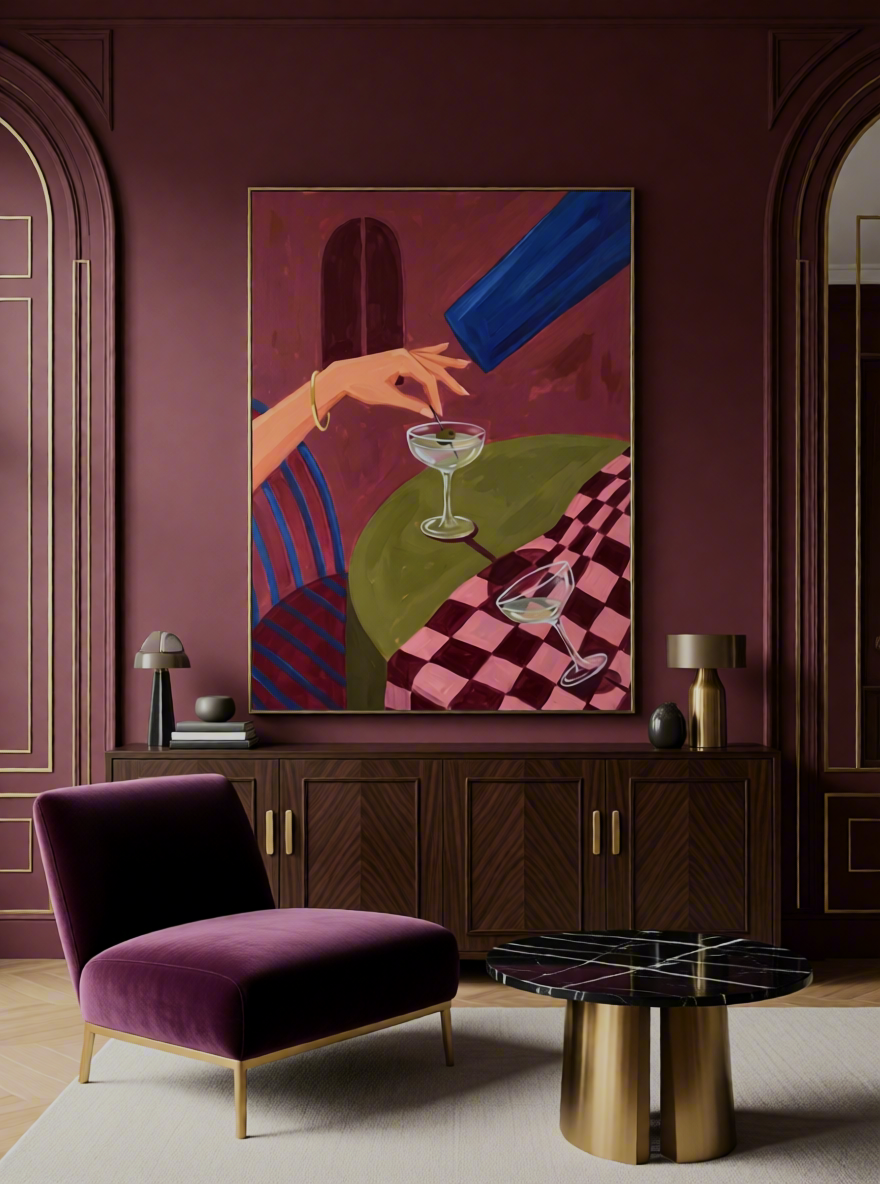 Canvas Print A Dirty Martini Please | Contemporary Cocktail Wall Art