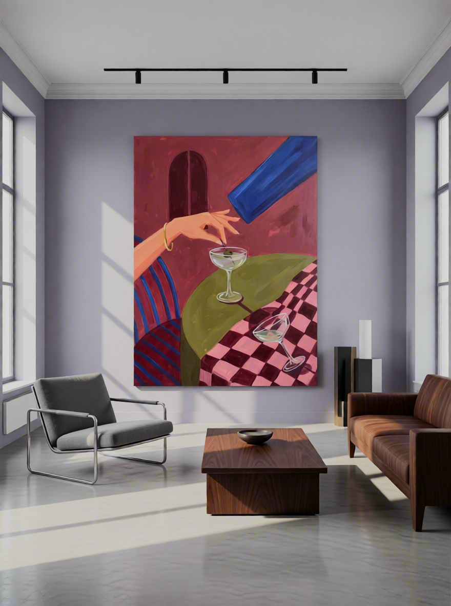 Canvas Print A Dirty Martini Please | Contemporary Cocktail Wall Art