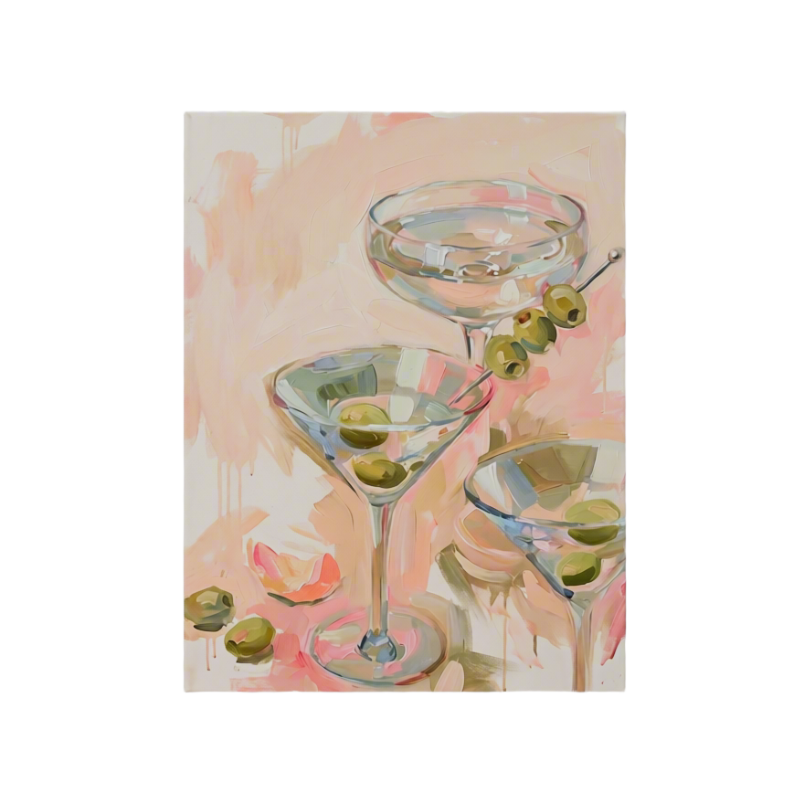Canvas Print Dirty Olives Martini | Contemporary Cocktail Wall Art