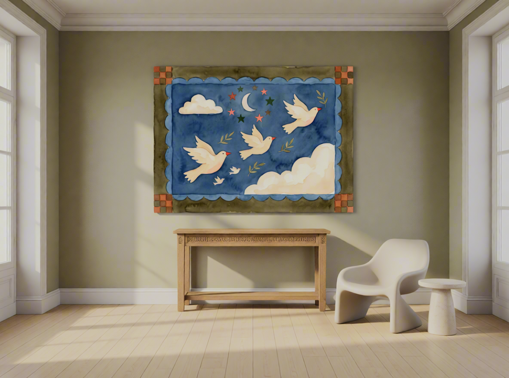 Canvas Print Flying Birds on Blue Sky | Contemporary Nature Wall Art