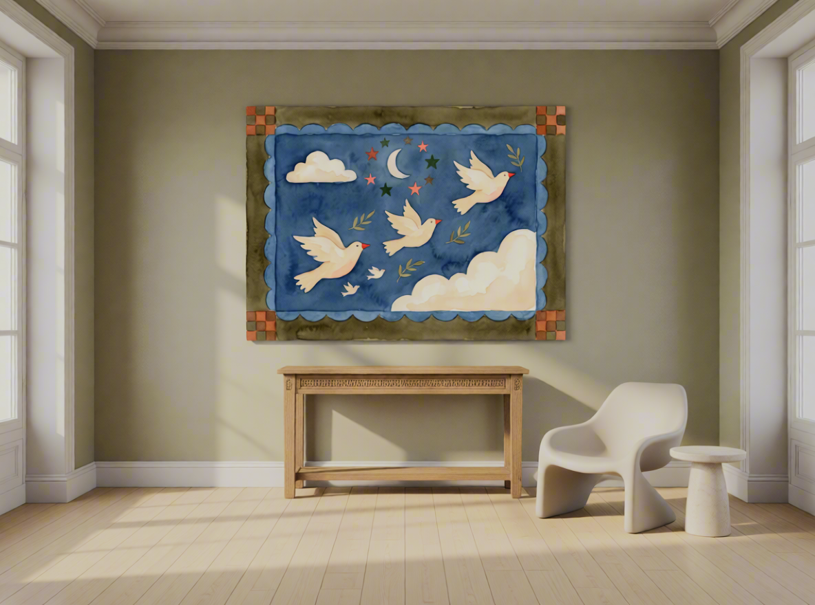 Canvas Print Flying Birds on Blue Sky | Contemporary Nature Wall Art