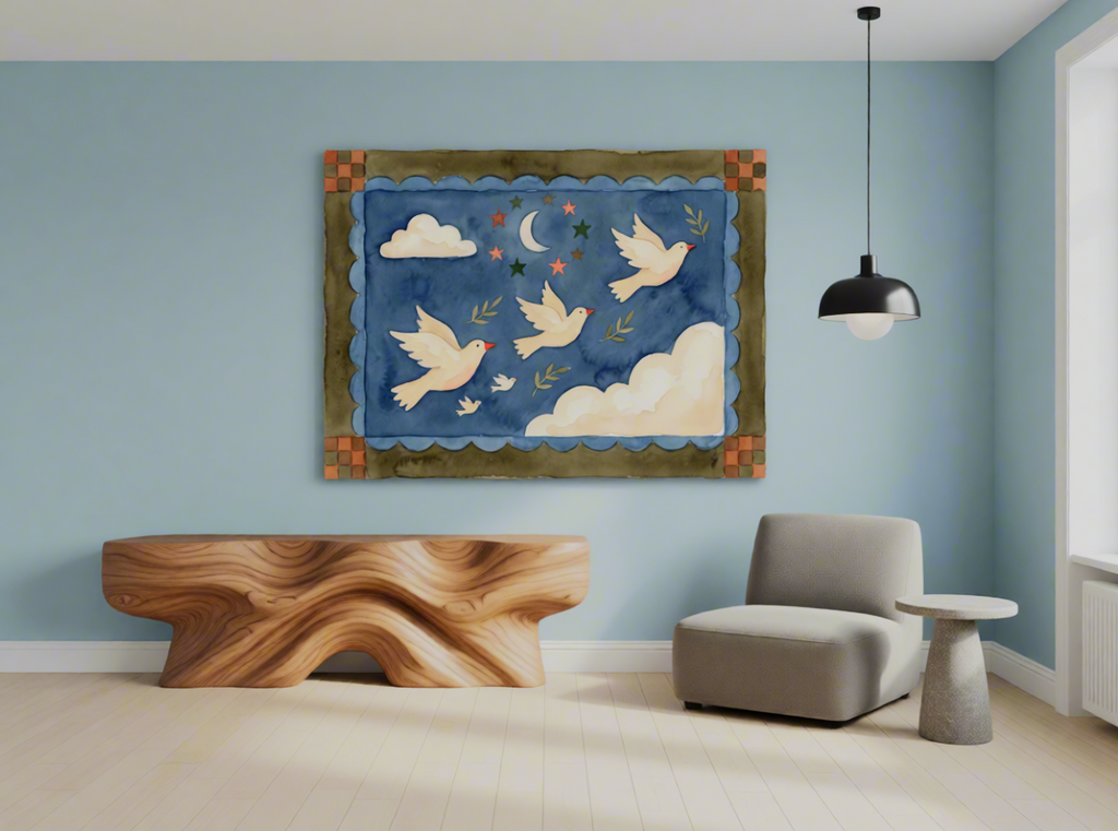 Canvas Print Flying Birds on Blue Sky | Contemporary Nature Wall Art
