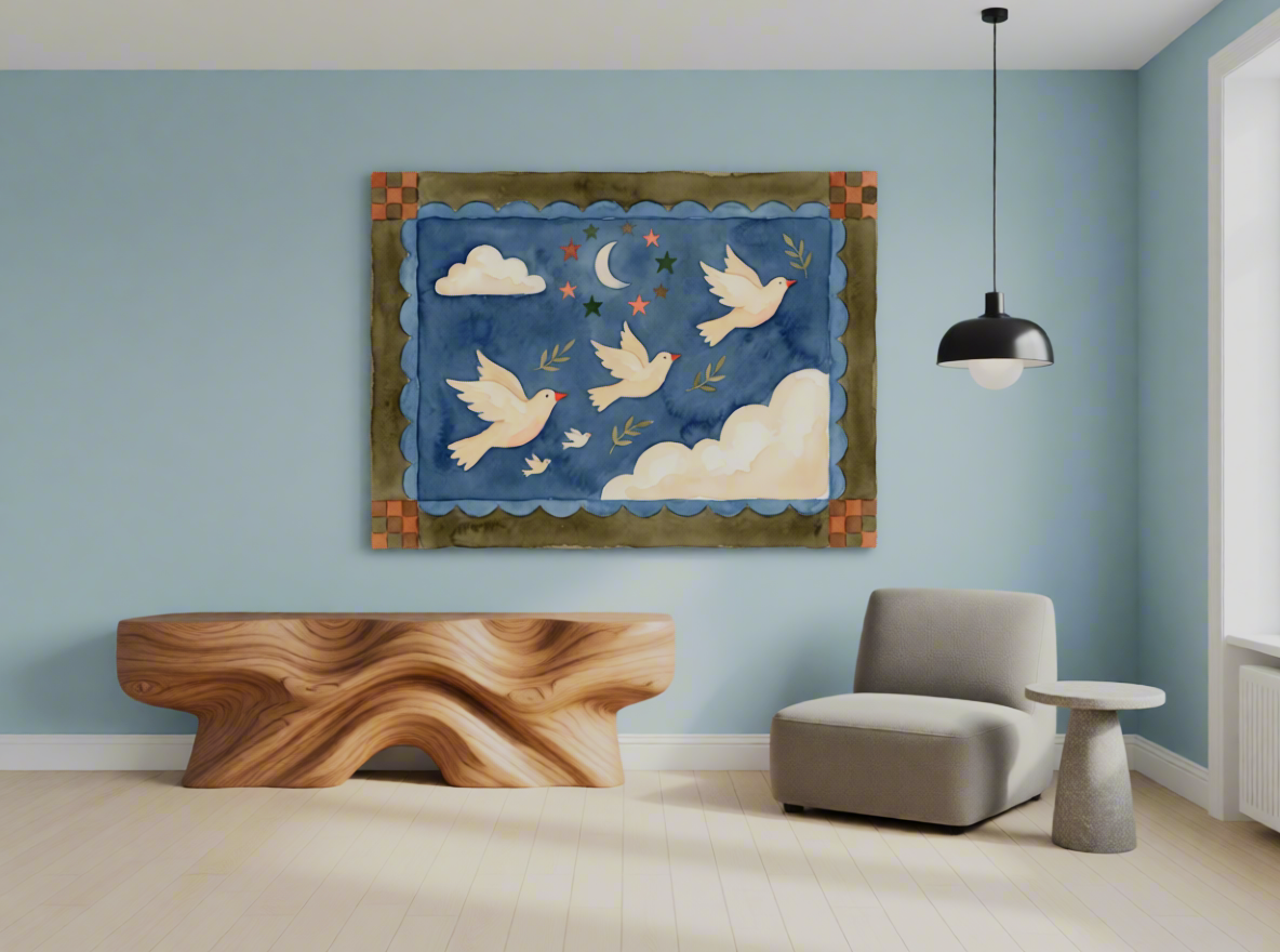 Canvas Print Flying Birds on Blue Sky | Contemporary Nature Wall Art
