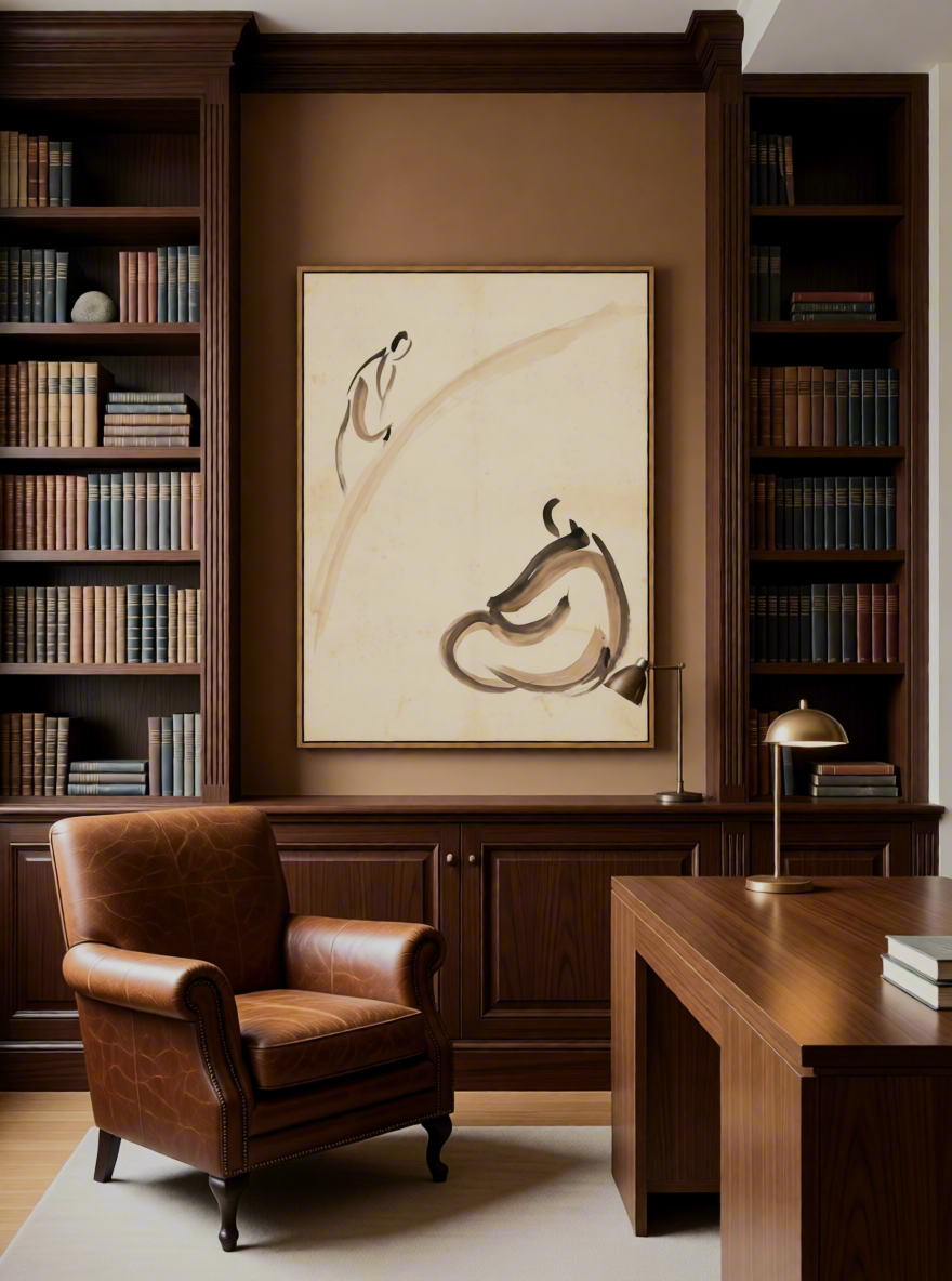 Canvas Print Seated Figures in Line | Minimalist Figurative Wall Art