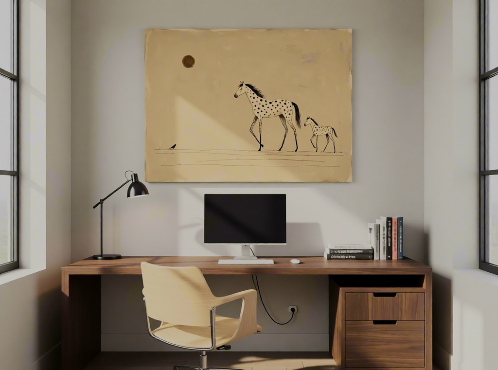 Canvas Print Horses in Sepia | Vintage Equestrian Wall Art