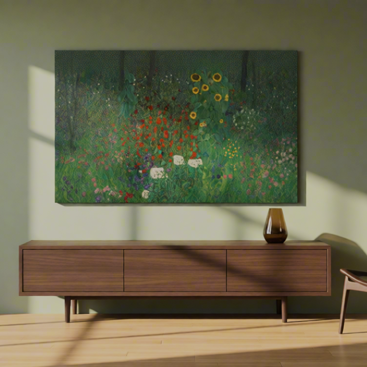 Canvas Print Farm Garden with Sunflowers by Gustav Klimt – Art Nouveau