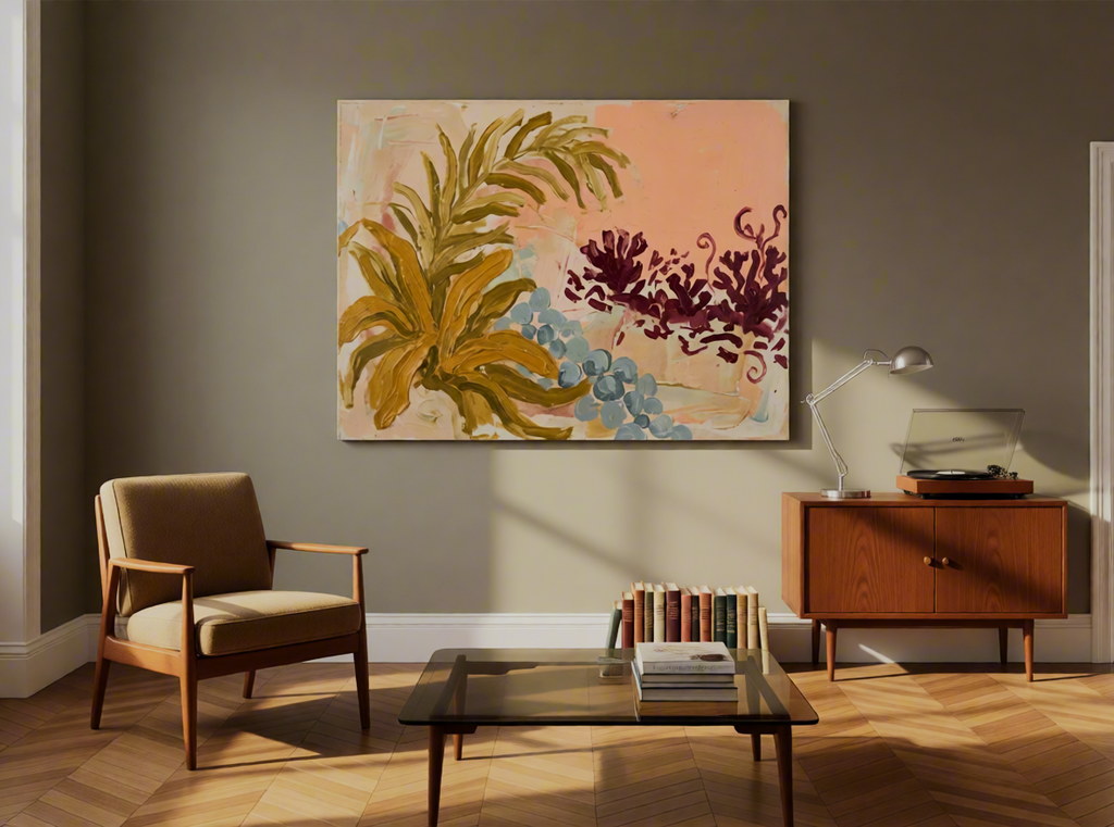 Floral Brushstrokes Composition Canvas Print | Abstract Botanical Wall Art