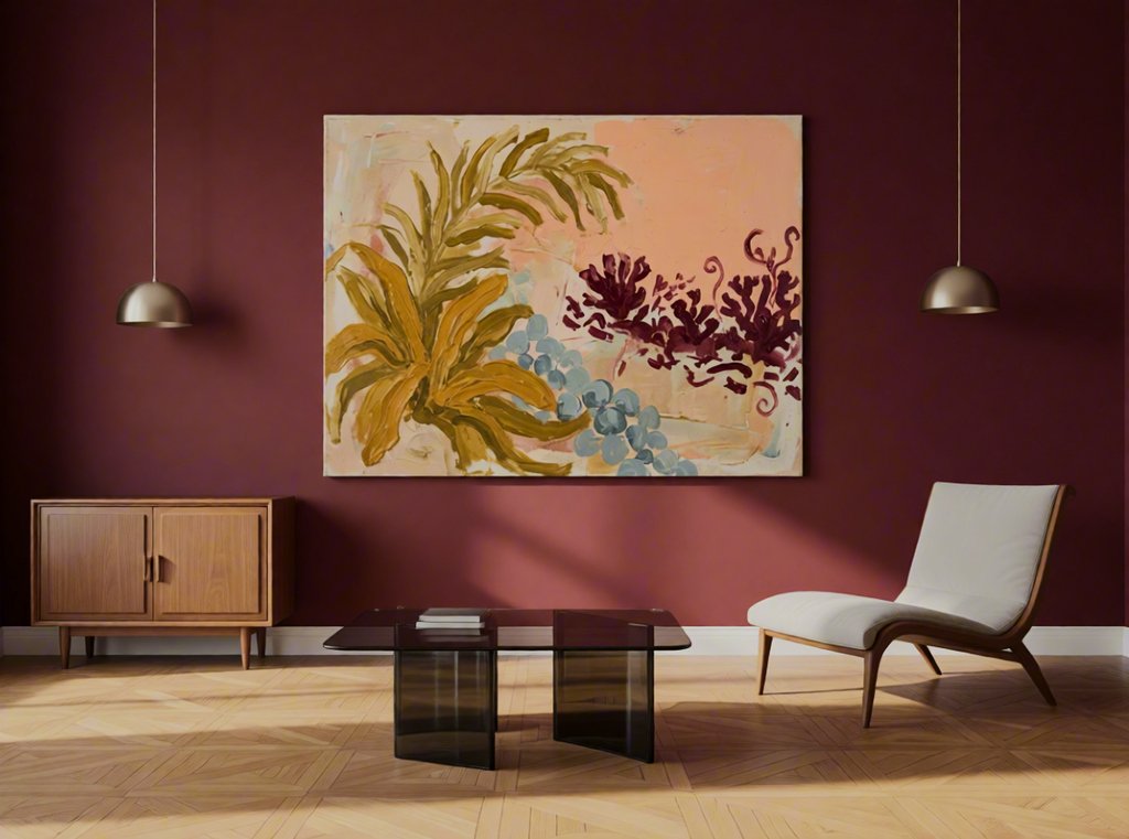 Floral Brushstrokes Composition Canvas Print | Abstract Botanical Wall Art