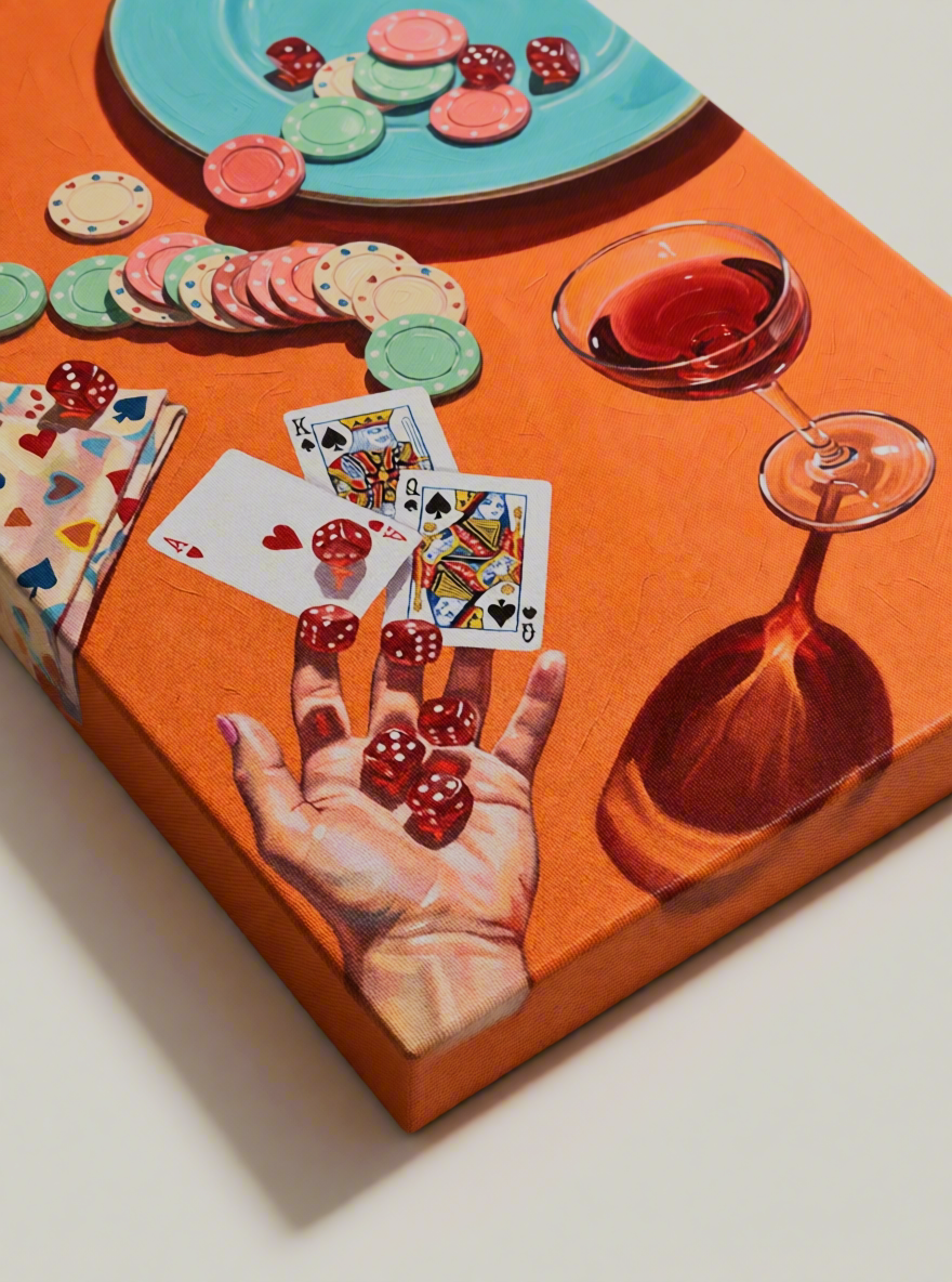 Canvas Print Poker Games | Vintage Casino Wall Art