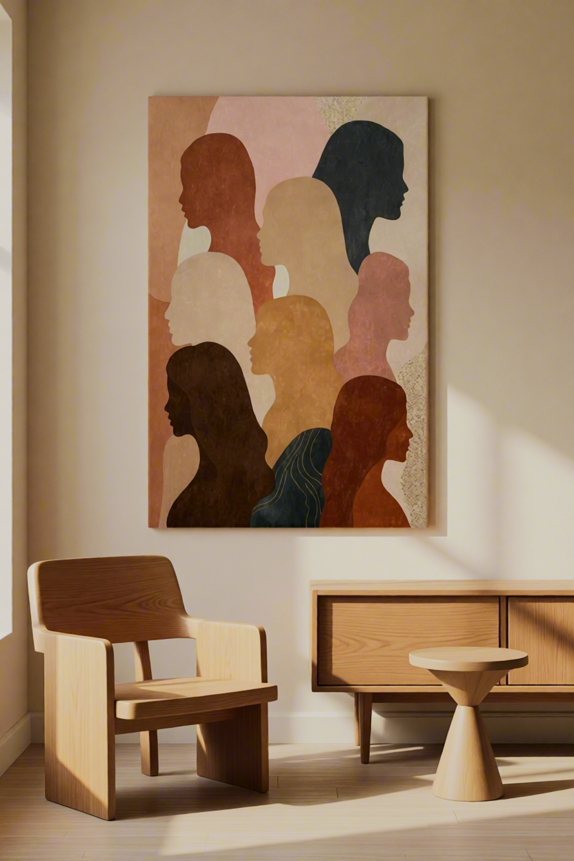 Canvas Print Figurative Silhouettes Variation I | Contemporary Figurative Wall Art