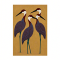 Canvas Print Burgundy Birds on Muted Caramel | Contemporary Bird Wall Art