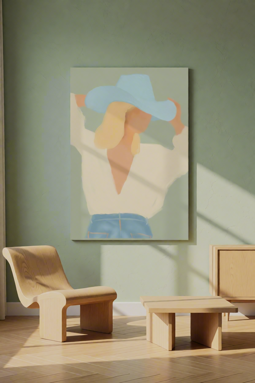 Canvas Print Elegance in a Hat – Figurative Woman Art