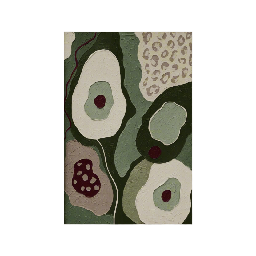 Canvas Print Olive Floral & Leopard Collage I | Contemporary Botanical Wall