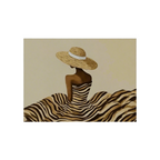 Canvas Print Woman with White Hat Band | Contemporary Fashion Portrait Wall Art