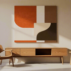 Canvas Print Earthy Structural Forms | Brutalist Contemporary Wall Art