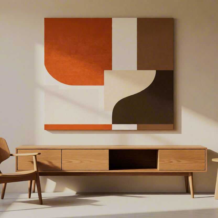 Canvas Print Earthy Structural Forms | Brutalist Contemporary Wall Art