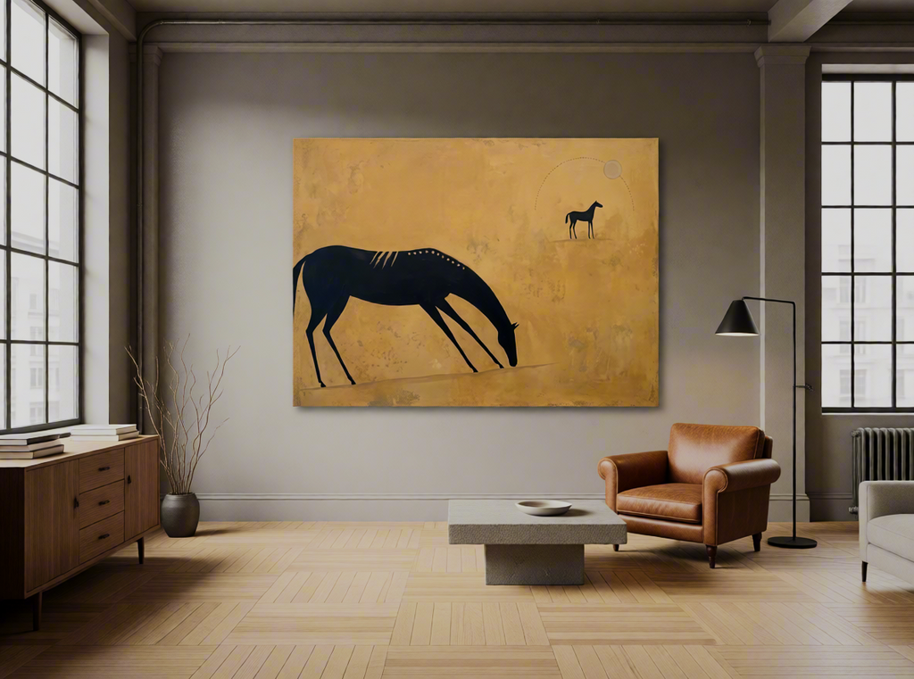Canvas Print Grazing Horses | Equestrian Landscape Wall Art