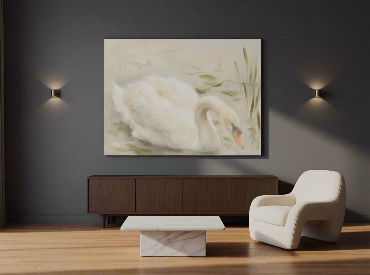 Canvas Print Swan Lake | Elegant Swan Wall Art