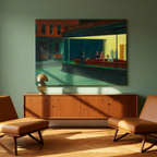 Canvas Print Edward Hopper – Nighthawks, 1942 – American Realist Art Print | Iconic Modernist Wall Decor
