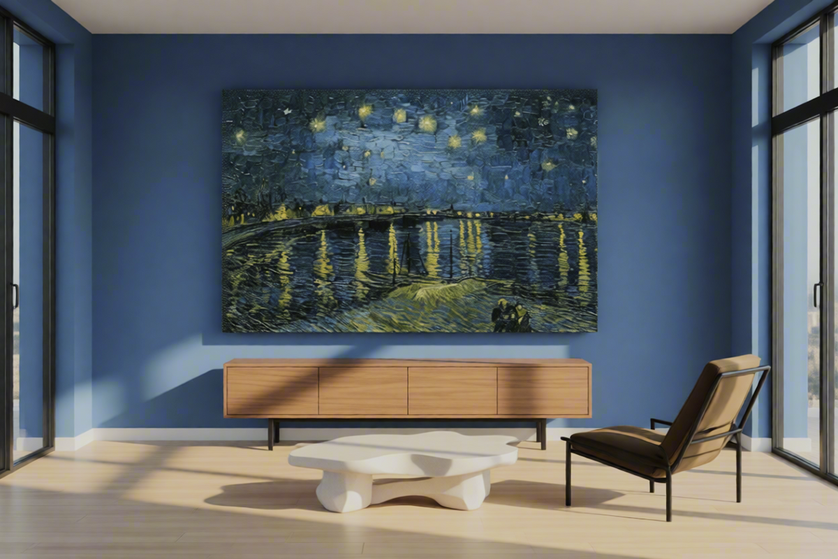 Canvas Print Vincent Van Gogh – Starry Night Over the Rhône | Mesmerizing Post-Impressionist Nightscape
