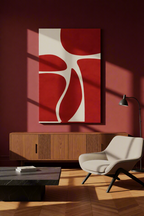 Canvas Print Nocturnal Angles – Contemporary Red Shapes