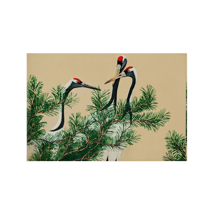 Canvas Print Cranes from Momoyogusa by Kamisaka Sekka – Japanese Bird Art