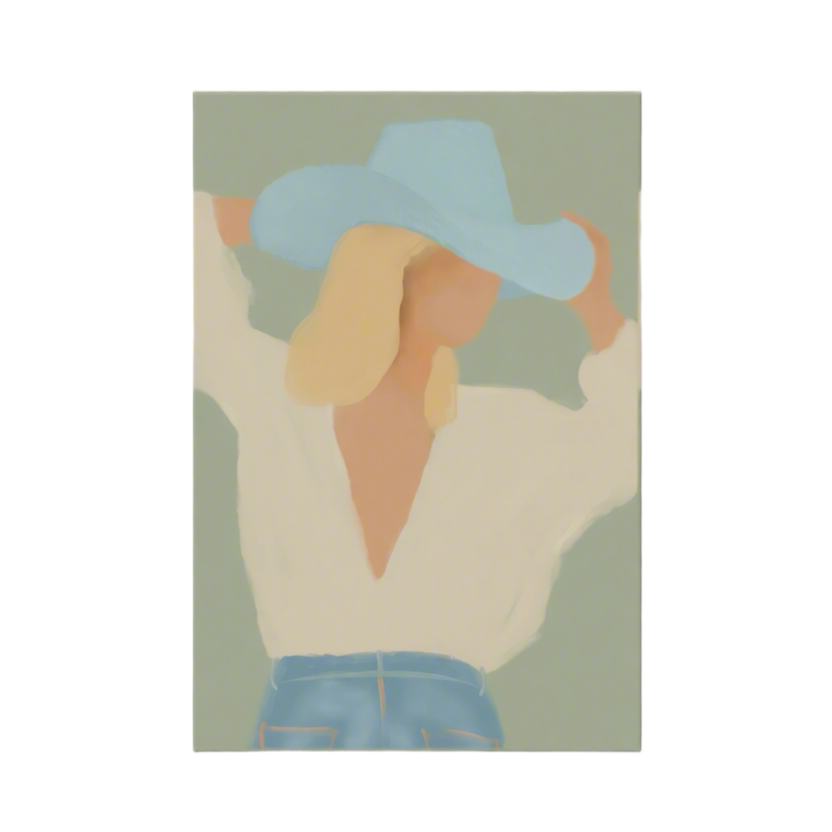 Canvas Print Elegance in a Hat – Figurative Woman Art
