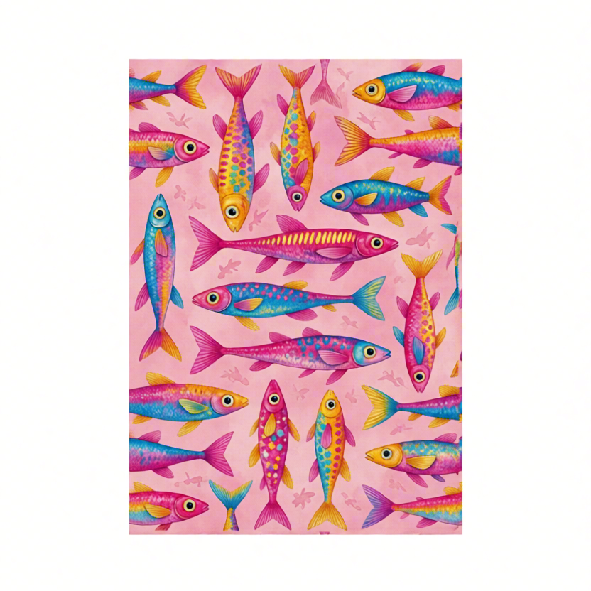 Canvas Print Vibrant Eclectic Fish | Colourful Coastal Wall Art