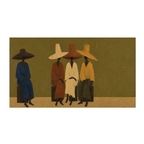 Canvas Print Tall Hats Ensemble | Sculptural Figurative Wall