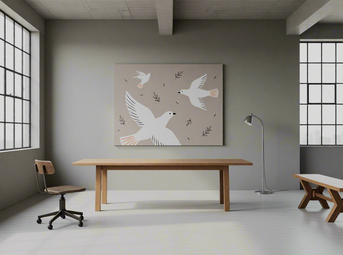 Canvas Print Flying Birds | Minimalist Nature Wall Art