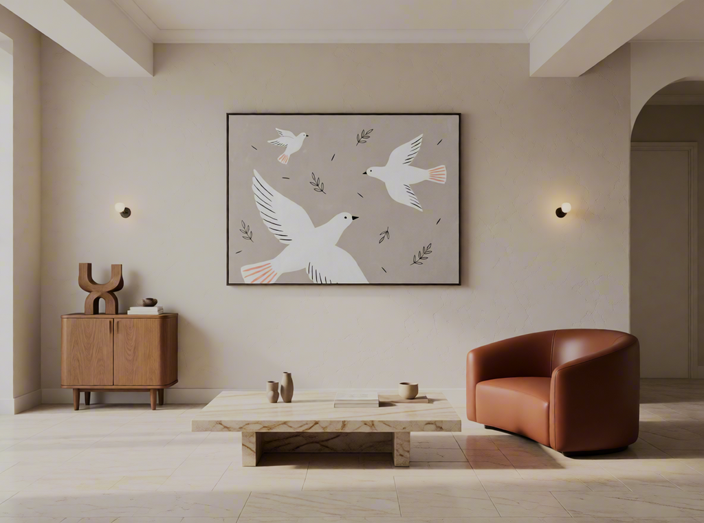 Canvas Print Flying Birds | Minimalist Nature Wall Art