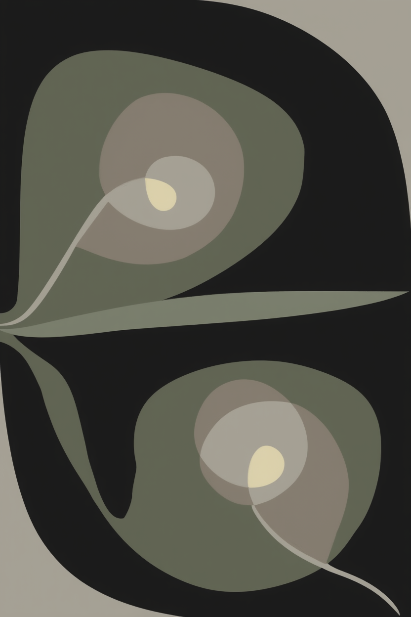 Set of 3 Modernist Abstract Prints – Maschine grau mit Pfeil II, Ohne Titel & Spiralschraubenblüten I