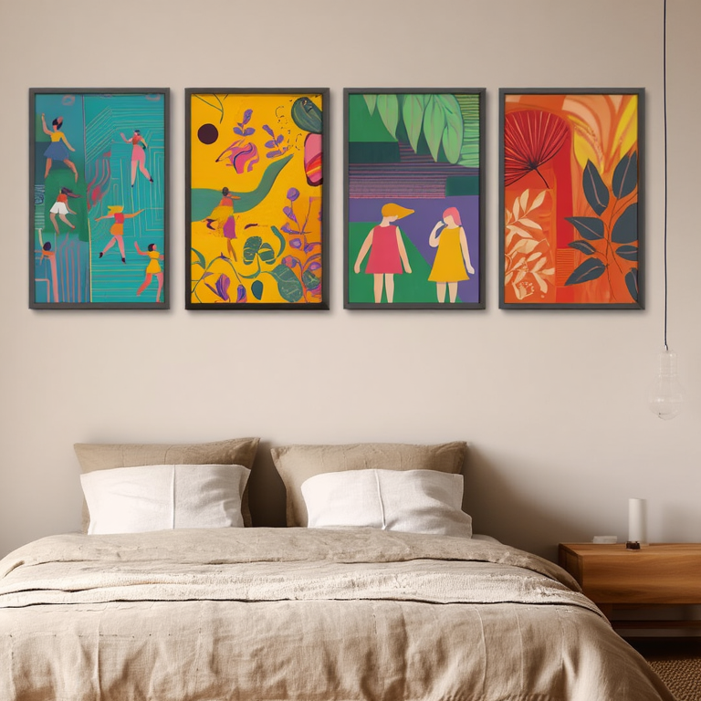 Vibrant Abstract Collection – Set of 4
