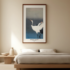 Two White Cranes – Ohara Koson Poster | Japanese Nature Art Print - Hakyarts