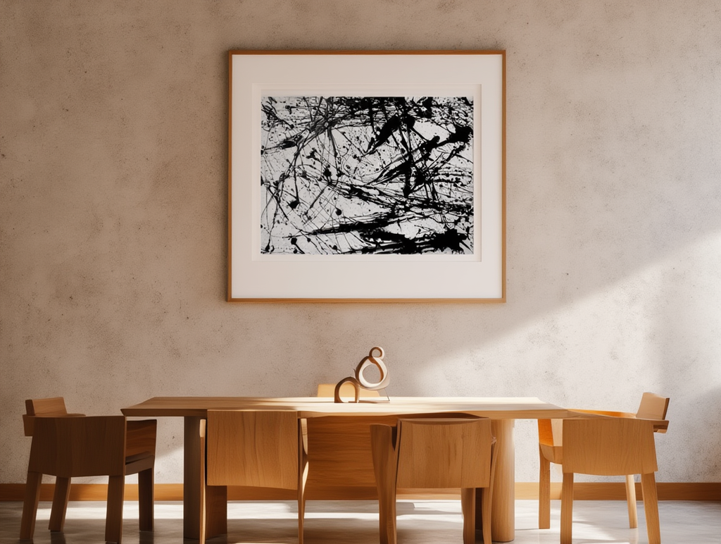 Jackson Pollock Inspired Black Liquid Splash Poster