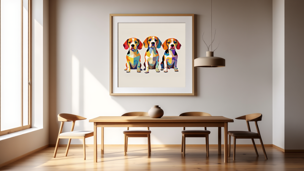 Geometric Beagles Poster