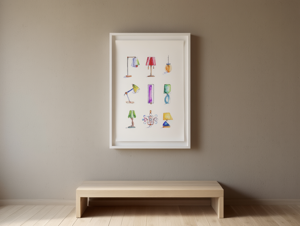 Lampshades Illustration – Modern Art Poster