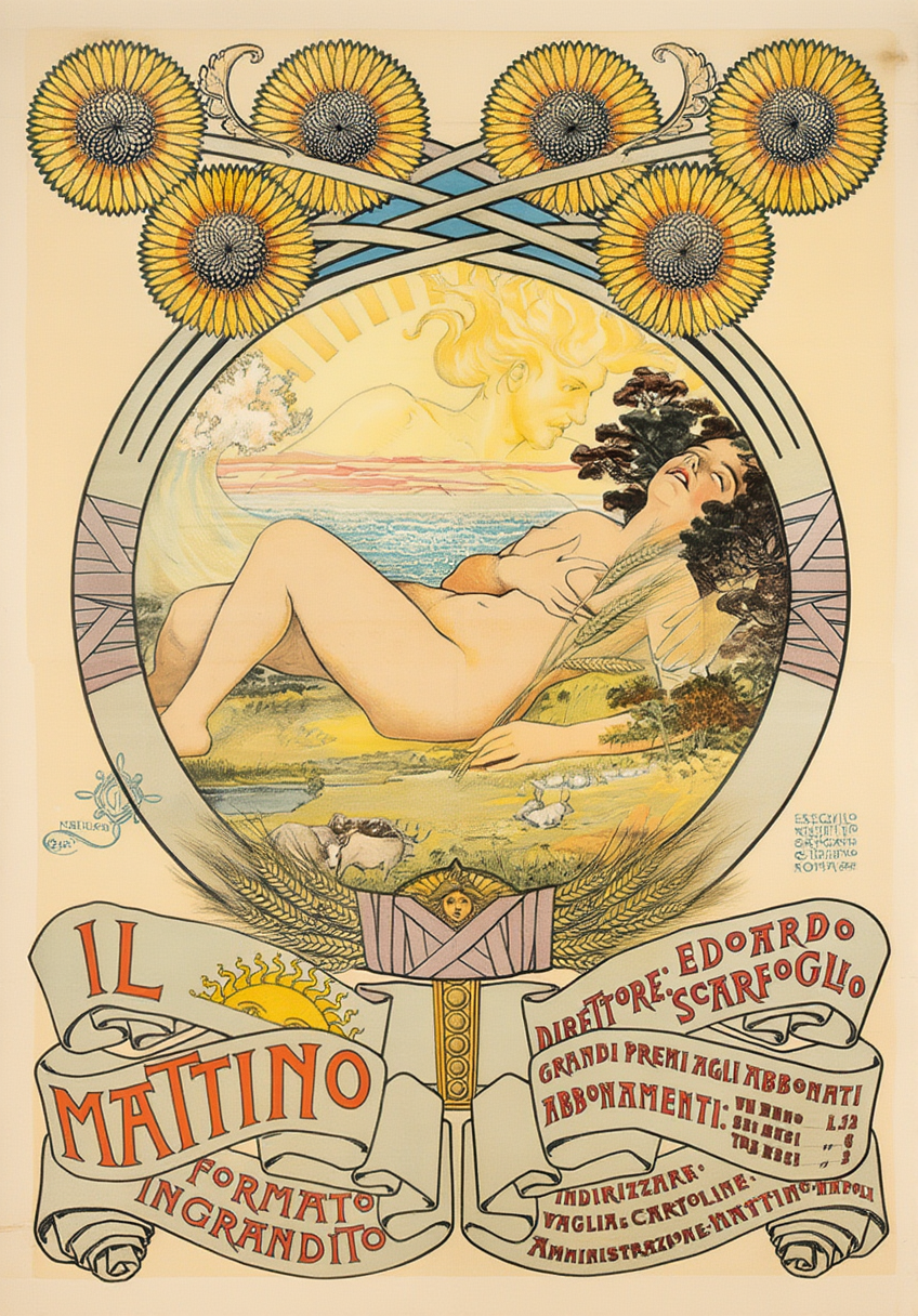 II Mattino Poster – Vintage Italian Art Print - Hakyarts
