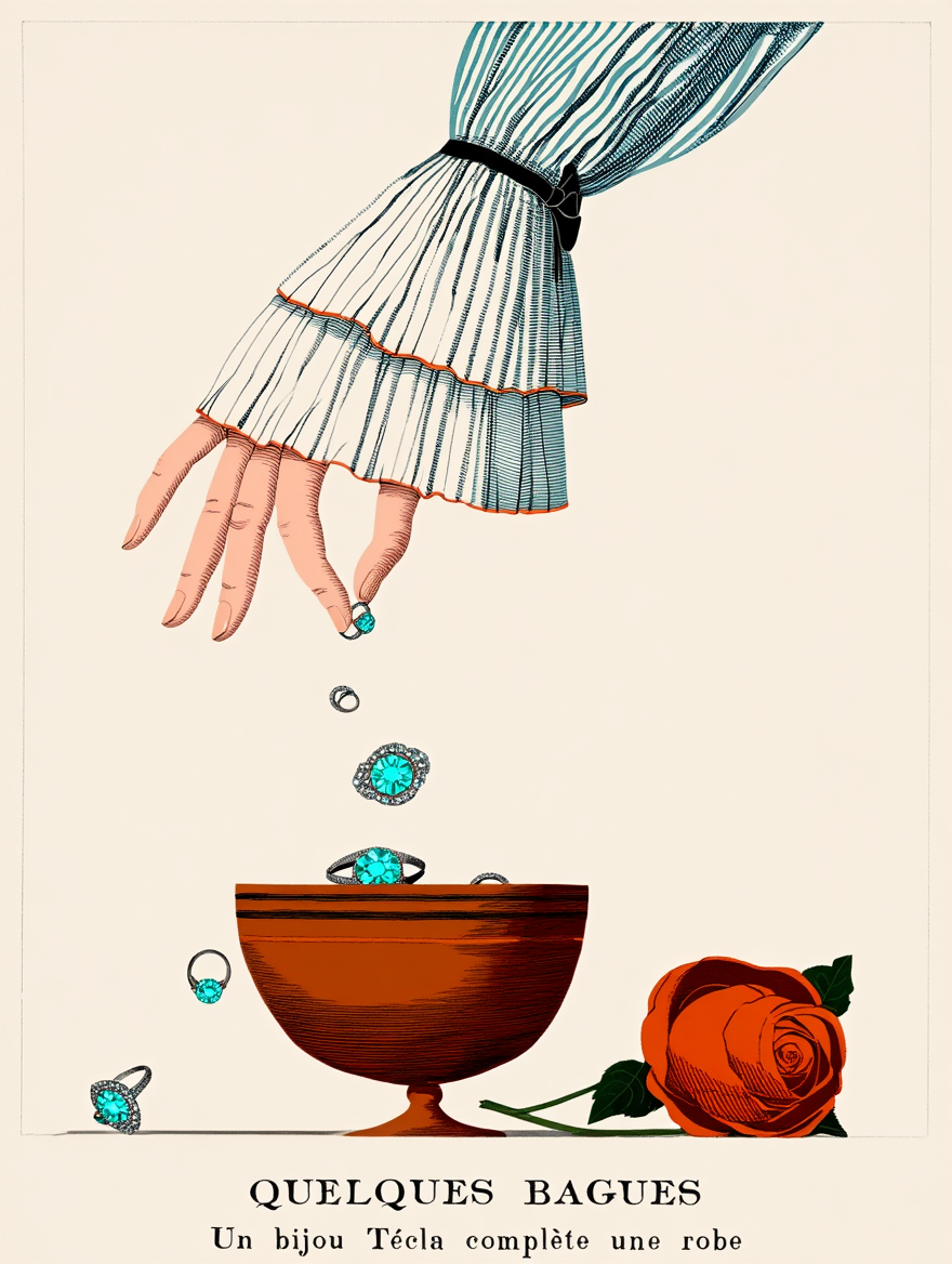 Charles Martin – Quelques Bagues - Elegant Art Deco Fashion Illustration Print