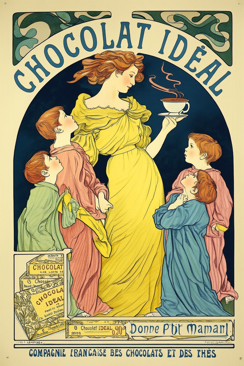 Alphonse Mucha Home Décor Set – 4 Art Nouveau Prints